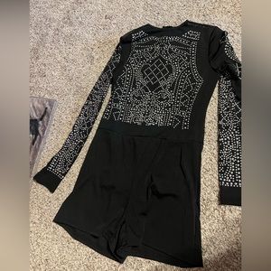 Sheer studded romper